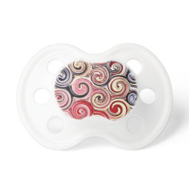 Swirl Me Pretty Colorful Red Blue Pink Pattern Pacifier