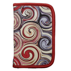 Swirl Me Pretty Colorful Red Blue Pink Pattern Folio Planners