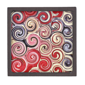 Swirl Me Pretty Colorful Red Blue Pink Pattern Premium Gift Box