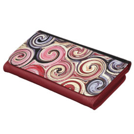 Swirl Me Pretty Colorful Red Blue Pink Pattern Wallets