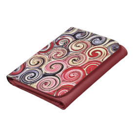Swirl Me Pretty Colorful Red Blue Pink Pattern Wallet