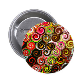 Swirl Me Pretty Colorful Swirls Pattern Pinback Button