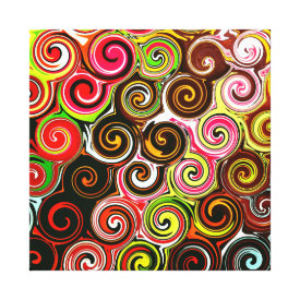 Swirl Me Pretty Colorful Swirls Pattern Gallery Wrapped Canvas