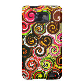 Swirl Me Pretty Colorful Swirls Pattern Samsung Galaxy SII Covers