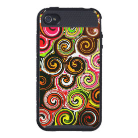Swirl Me Pretty Colorful Swirls Pattern Case For iPhone 4