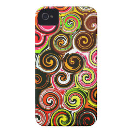 Swirl Me Pretty Colorful Swirls Pattern Case-Mate iPhone 4 Cases