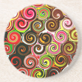 Swirl Me Pretty Colorful Swirls Pattern Coasters