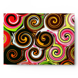 Swirl Me Pretty Colorful Swirls Pattern Envelope