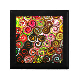 Swirl Me Pretty Colorful Swirls Pattern Keepsake Box