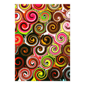 Swirl Me Pretty Colorful Swirls Pattern Personalized Invitation