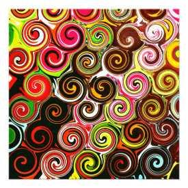 Swirl Me Pretty Colorful Swirls Pattern Custom Announcements
