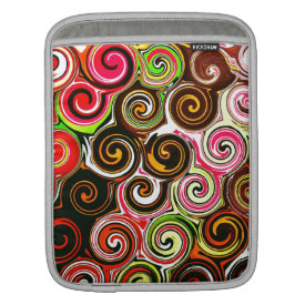 Swirl Me Pretty Colorful Swirls Pattern Sleeves For iPads