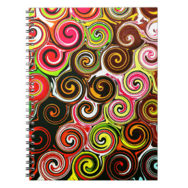 Swirl Me Pretty Colorful Swirls Pattern Journals