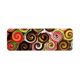 Swirl Me Pretty Colorful Swirls Pattern Return Address Labels