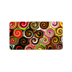Swirl Me Pretty Colorful Swirls Pattern Address Label