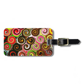 Swirl Me Pretty Colorful Swirls Pattern Luggage Tag
