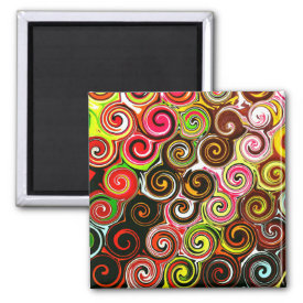 Swirl Me Pretty Colorful Swirls Pattern Fridge Magnets