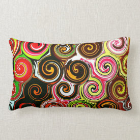 Swirl Me Pretty Colorful Swirls Pattern Throw Pillow