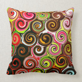 Swirl Me Pretty Colorful Swirls Pattern Pillows
