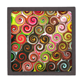 Swirl Me Pretty Colorful Swirls Pattern Premium Gift Box