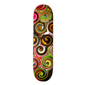 Swirl Me Pretty Colorful Swirls Pattern Skate Board