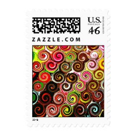 Swirl Me Pretty Colorful Swirls Pattern Stamp