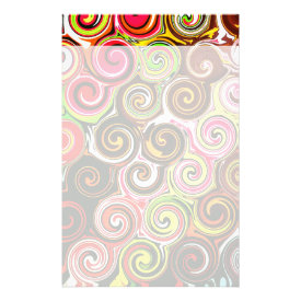 Swirl Me Pretty Colorful Swirls Pattern Custom Stationery
