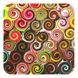 Swirl Me Pretty Colorful Swirls Pattern Stickers
