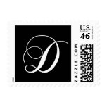 Swirl Monogram D Wedding Postage Stamp