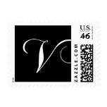 Swirl Monogram V Wedding Postage Stamp