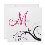 Swirl Monogram Wedding Save the Date Back View Personalized Invitations