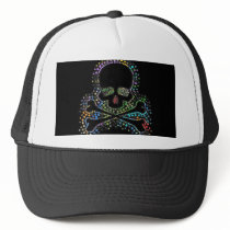 Swirl of Color Rhinestone Skull Baseball Hat by MistaSCARY Swirl of Color Rhinestone Skull Baseball Hat