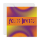 swirl orange purple invitations
