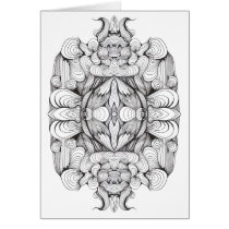 artsprojekt,baroque,swirl,symmetrical,abstract,ornament,black and white,line,kaleidoscope,patricia,vidour,pattern,textile,modern,contemporary,design,studio,black,white,drawing,minimal,rococo,geometry,project,multiple, Card with custom graphic design