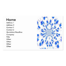 Swirl pattern of blue and white small flowers business card template