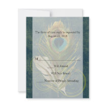 Swirl Peacock Feather -Click to View MATCHING SET- Custom Invites