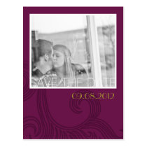 swirl save the date postcards