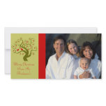 Swirl Tree Cute Birds Snowflake Merry Christmas Customized Photo Card