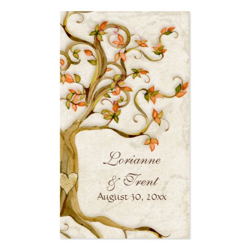 Swirl Tree Roots Antique Tan Escort Place Cards Business Card Templates (front side)