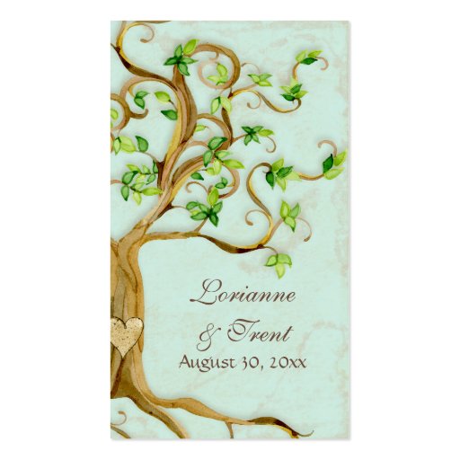 Swirl Tree Roots Antique Tan Escort Place Cards Business Card (front side)