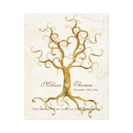 ... Roots Antiqued Fall Wedding Gift Art Gallery Wrapped Canvas Zazzle