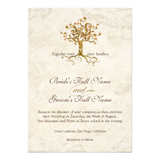 50 LIVING TREE OF LIFE WEDDING INVITATIONS CUSTOMIZED AND PERSONALIZED FOR YOU 