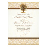 Swirl Tree Roots Antiqued Parchment Wedding Personalized Invitation