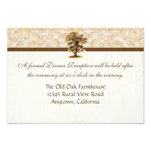 Swirl Tree Roots Antiqued Parchment Wedding Custom Announcements
