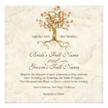Swirl Tree Roots Antiqued Parchment Wedding Invites