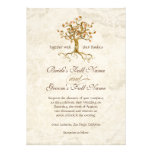 Swirl Tree Roots Antiqued Parchment Wedding Invitation