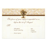 Swirl Tree Roots Antiqued Parchment Wedding Personalized Announcement
