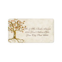Swirl Tree Roots Antiqued Parchment Wedding Custom Address Labels