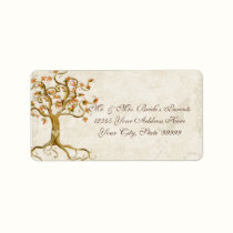 Swirl Tree Roots Antiqued Parchment Wedding labels