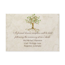Swirl Tree Roots Antiqued Reception Invite Card